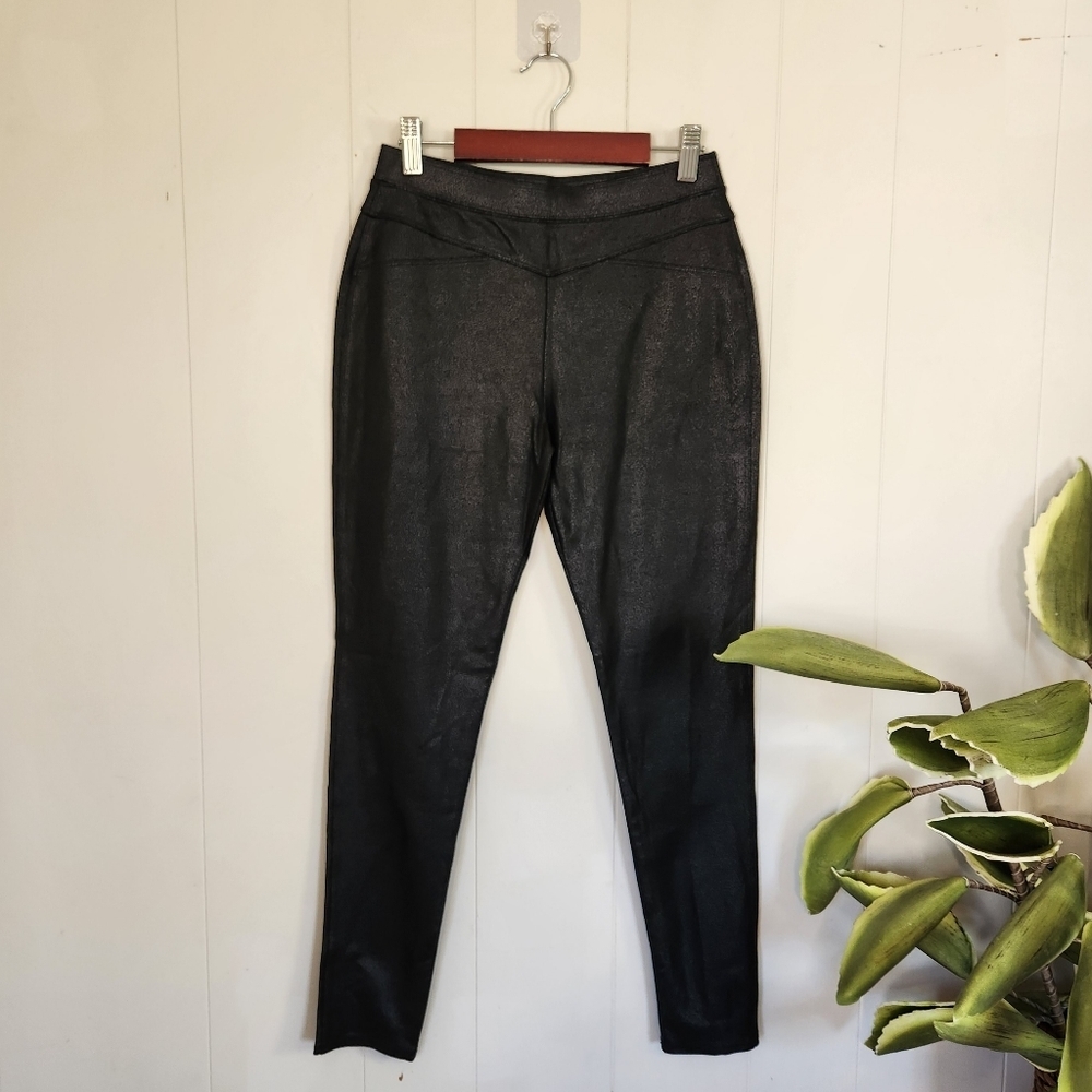Abercrombie and Fitch High Rise Black Pull On Leggings Coated Faux Leather